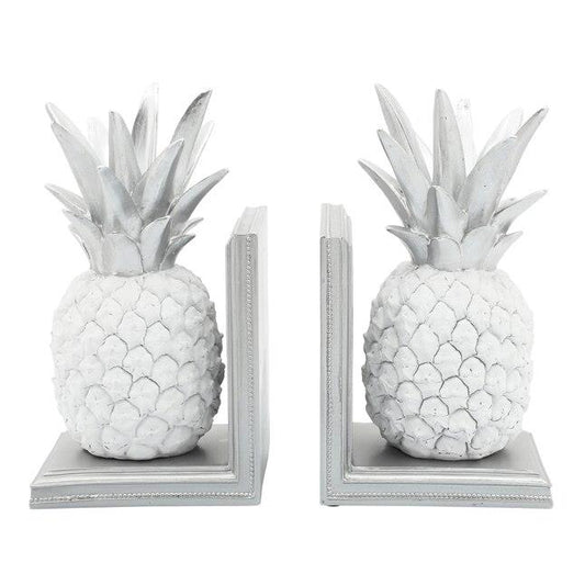 Picture of Pineapple Bookends White/Silver