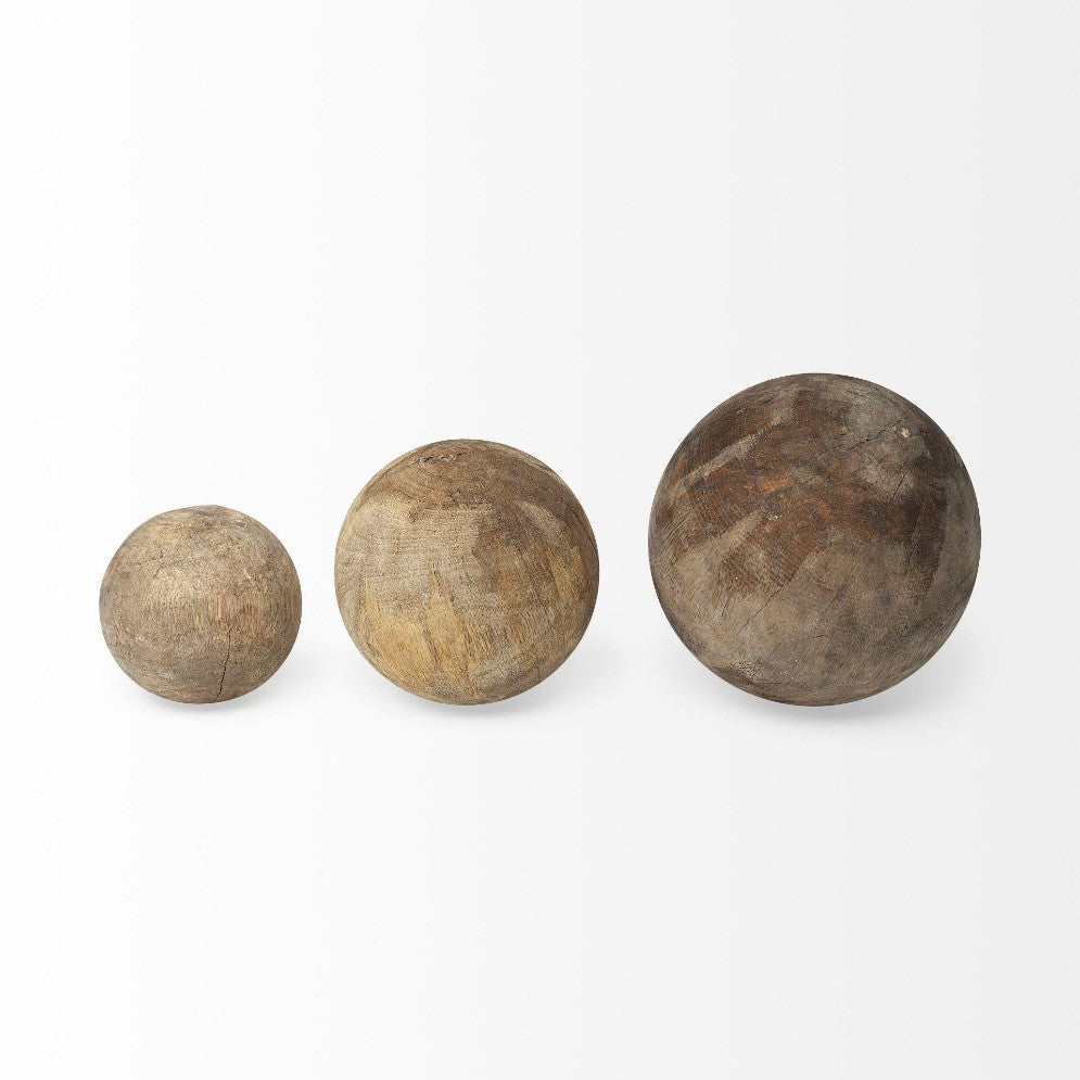 Picture of Set of 3 Natrual Wood Orbs