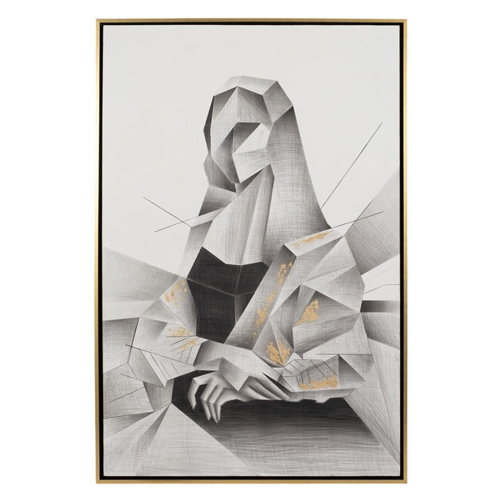 Picture of Geometric Mona Lisa Framed Canvas Wall Art