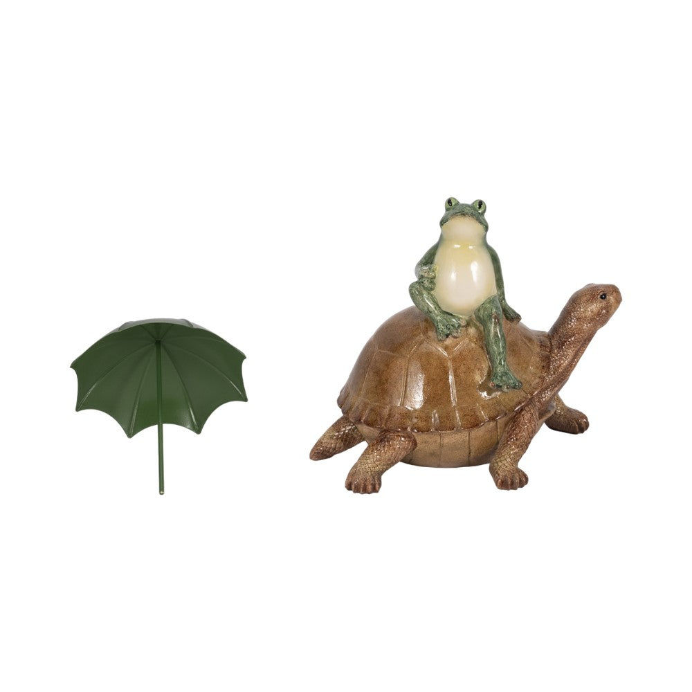 Picture of Frog on Turtle with Umbrella Statue