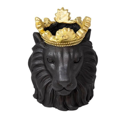 Picture of 9" Black Crown Lion Pot