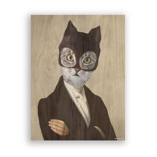 Picture of "Vigilante Cat" Wood Block Art Print