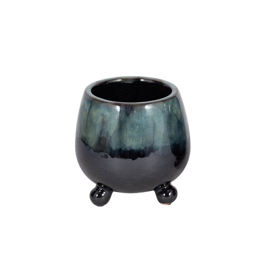 Picture of Knobby Feet Blue Glaze Planter, Small