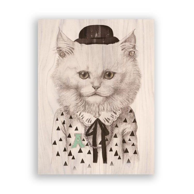 Picture of "Lulu the Kitty" Wood Block Art Print