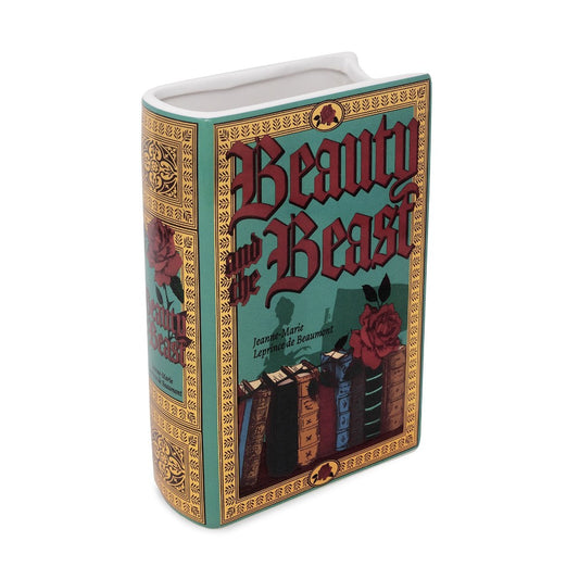 Book-shaped ceramic mug with "Beauty and the Beast" cover design.