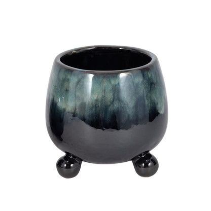 Picture of Knobby Feet Blue Glaze Planter, Large