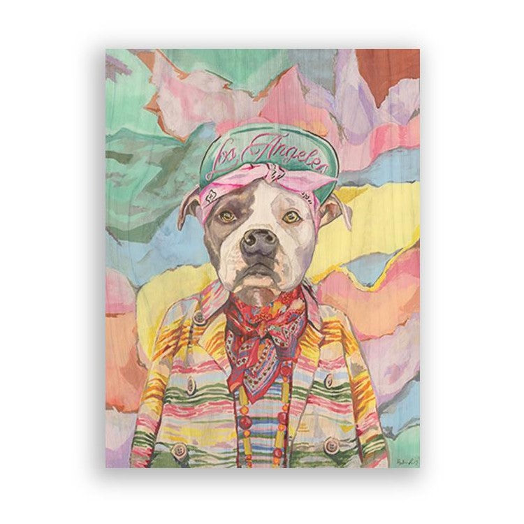 Picture of "What's Up Dog II" Wood Block Art Print