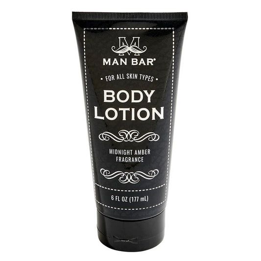 Black tube of "Man Bar" body lotion, 6 fl oz.