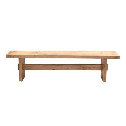 Simple wooden bench with a minimalist design.