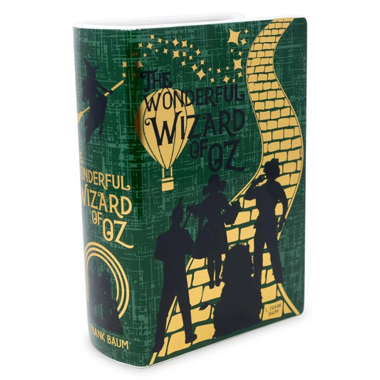 "The Wonderful Wizard of Oz" book with iconic characters and yellow brick road design.