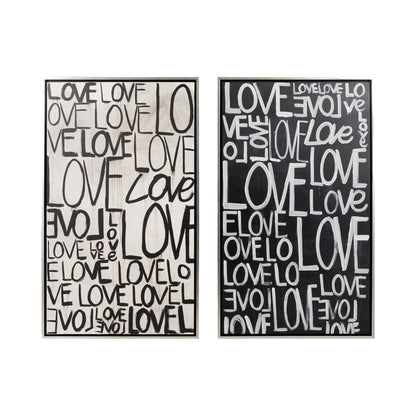 Picture of "Scribbled Love" Hand Finished Wall Art, Set of 2