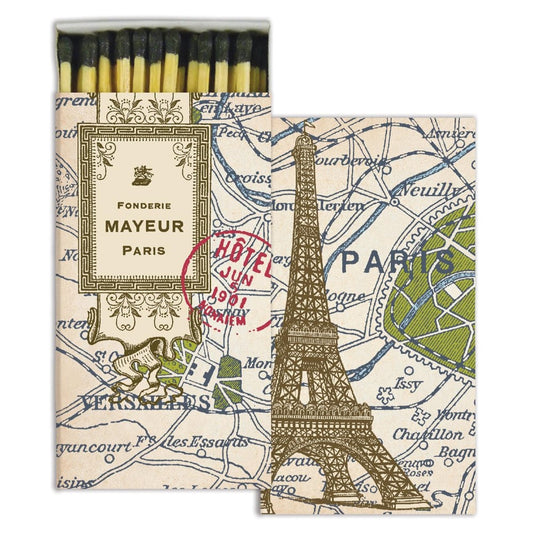 Vintage Parisian matchbox with Eiffel Tower design.