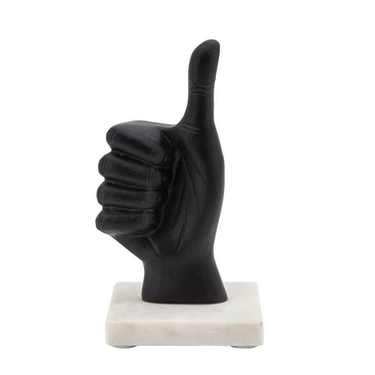 Picture of Thumbs Up Hand Black on Marble Base