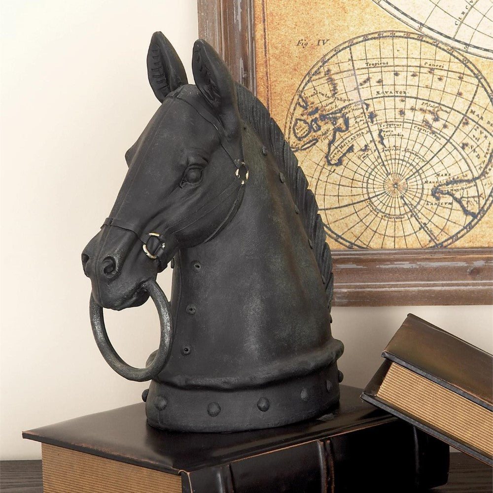 Picture of Black Horse Head Sculpture