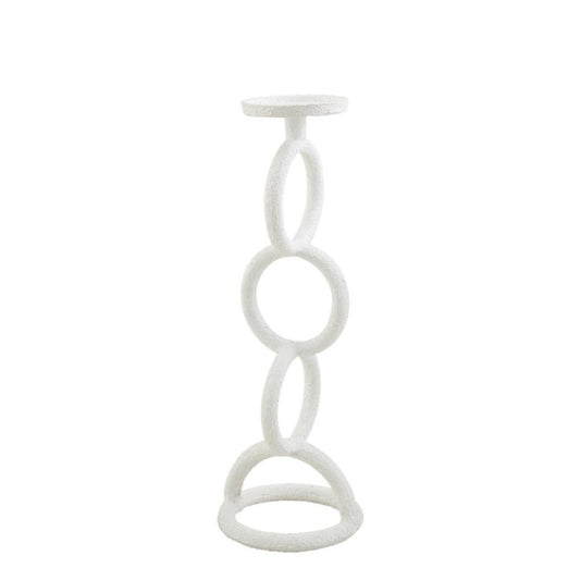 Picture of Chainklink White Candlestick, Medium