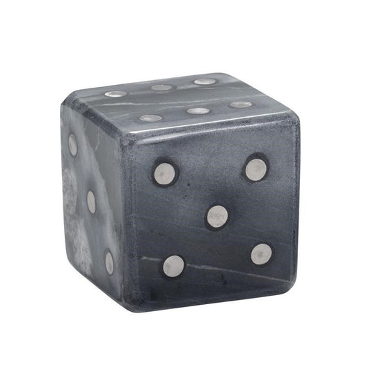 Picture of Mistry Grey Marble Dice Decor, Large