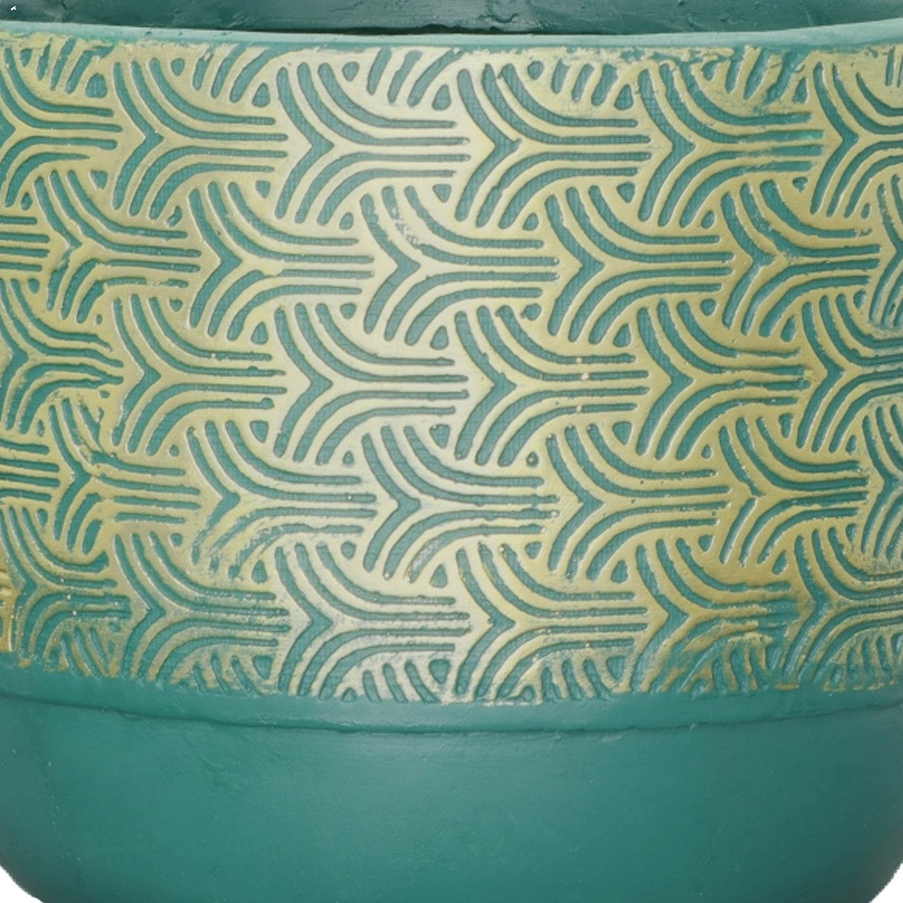 Picture of Green and Gold Swirl Planter, Small