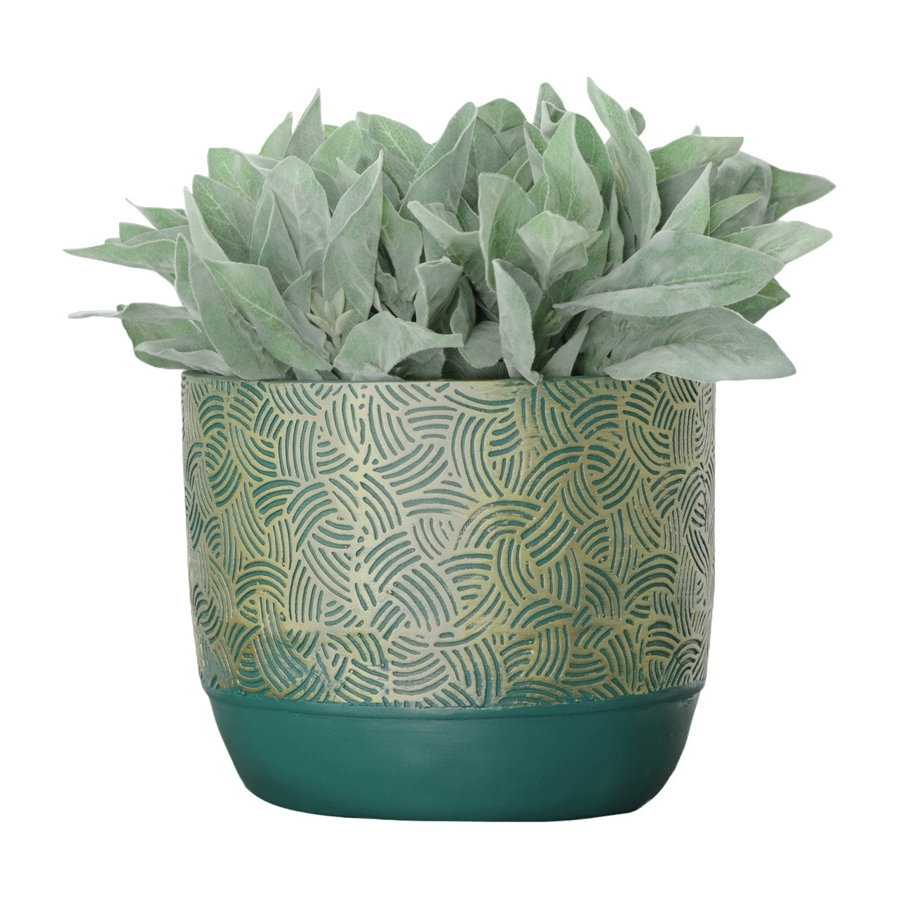 Picture of Green and Gold Swirl Planter, Large