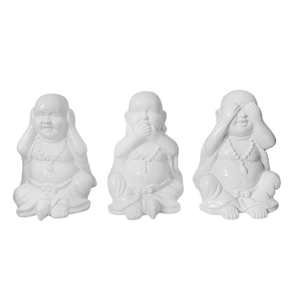 Picture of No Evil Buddhas, White