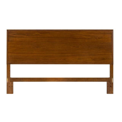 Wooden headboard with a simple, minimalist design.