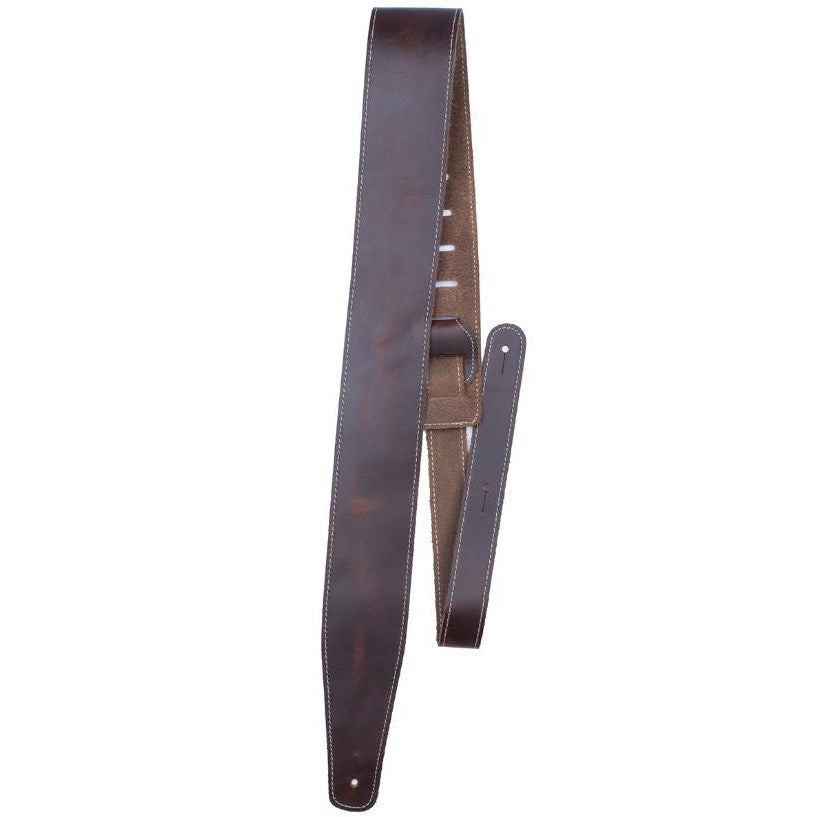 Picture of 2.5" Brown Baseball Leather Guitar Strap