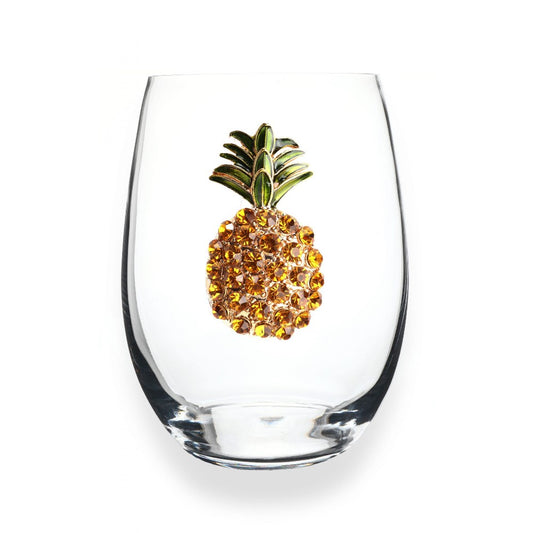 Picture of Pineapple Jeweled Stemless Wine Glass