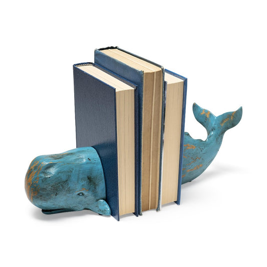 Picture of Aqua Whale Bookends