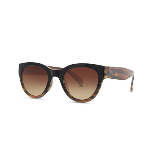 Stylish sunglasses with gradient lenses and tortoiseshell arms.