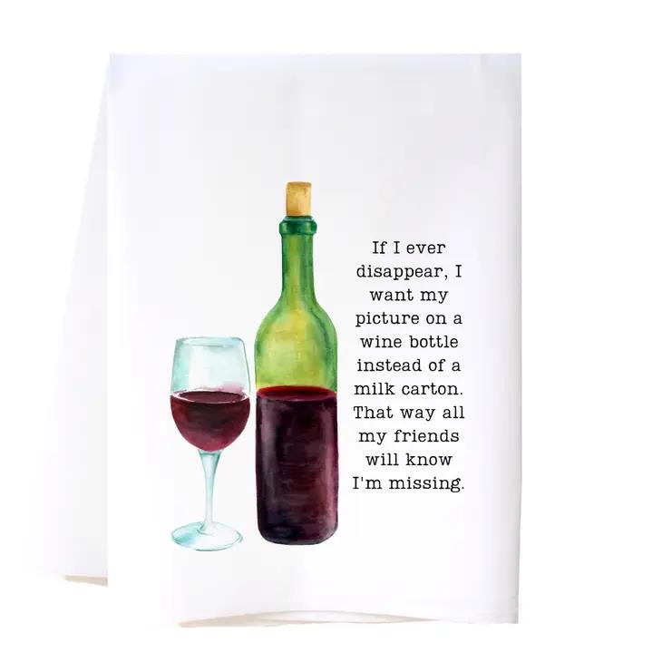 Picture of Picture on Wine Bottle Towel
