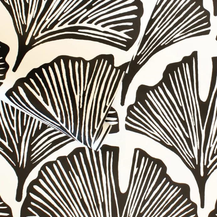 Picture of Tempaper Feather Palm Black Single Roll Wallpaper