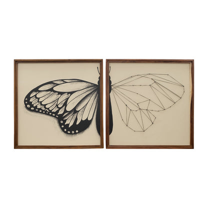 Picture of "Metamorphosis Butterfly" Mixed Media Wall Art, Set of 2