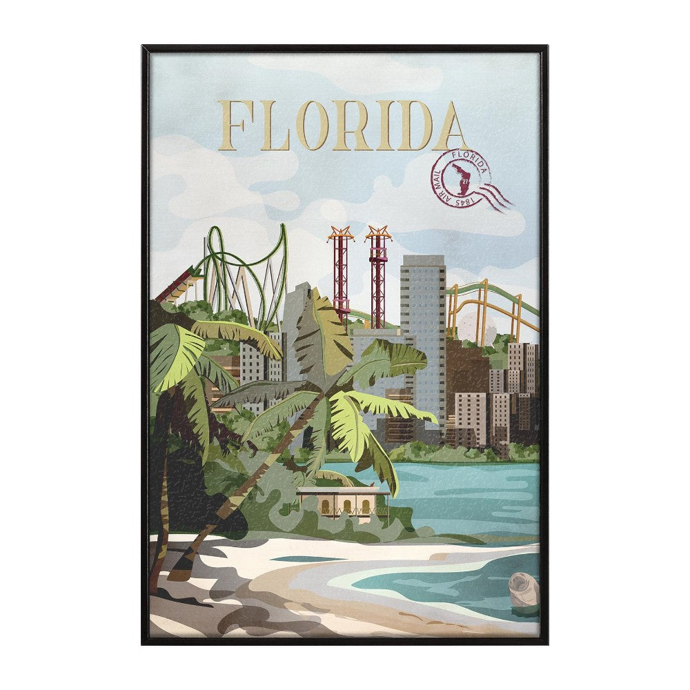 Picture of "Visit Florida" Framed Retro Wall Art, Small