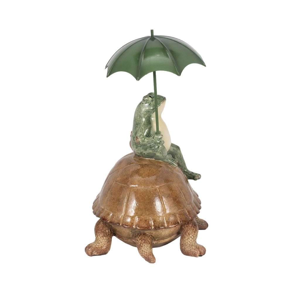 Picture of Frog on Turtle with Umbrella Statue