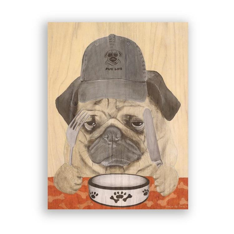 Picture of "Pug Life" Wood Block Art Print