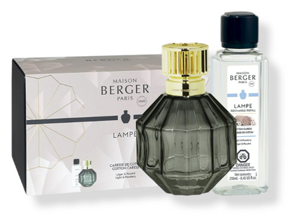 Maison Berger Paris - Facette Black Lamp Gift Set with Cotton Caress